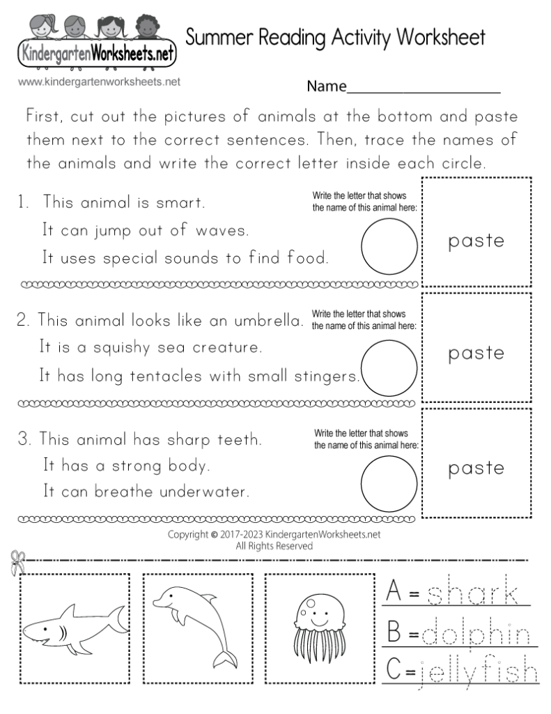 Summer Reading Activity Worksheet Free Printable Digital PDF - Summer Reading Worksheets For Kindergarten