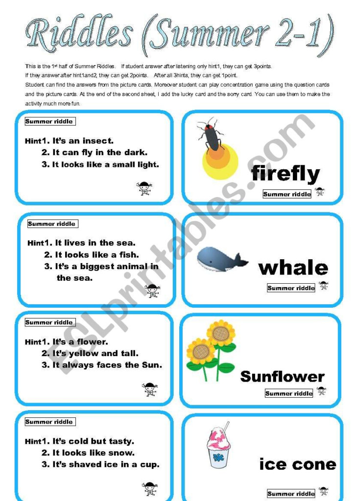 Summer Riddle Math Worksheet - Summer Riddle Math Worksheet