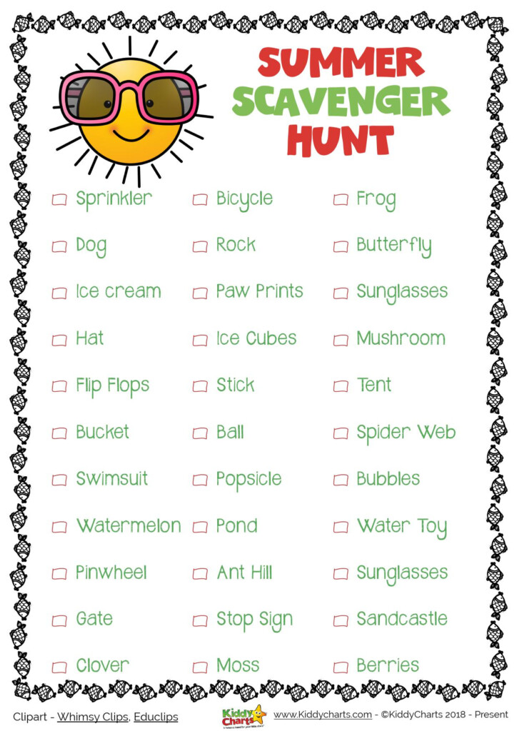 Summer Scavenger Hunt Printable - Summer Scavenger Hunt Worksheet