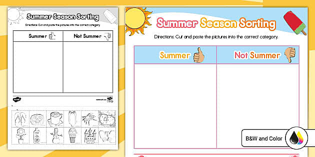 Summer Season Sorting Activity teacher Made Twinkl Worksheets Library - Summer Categories Worksheet