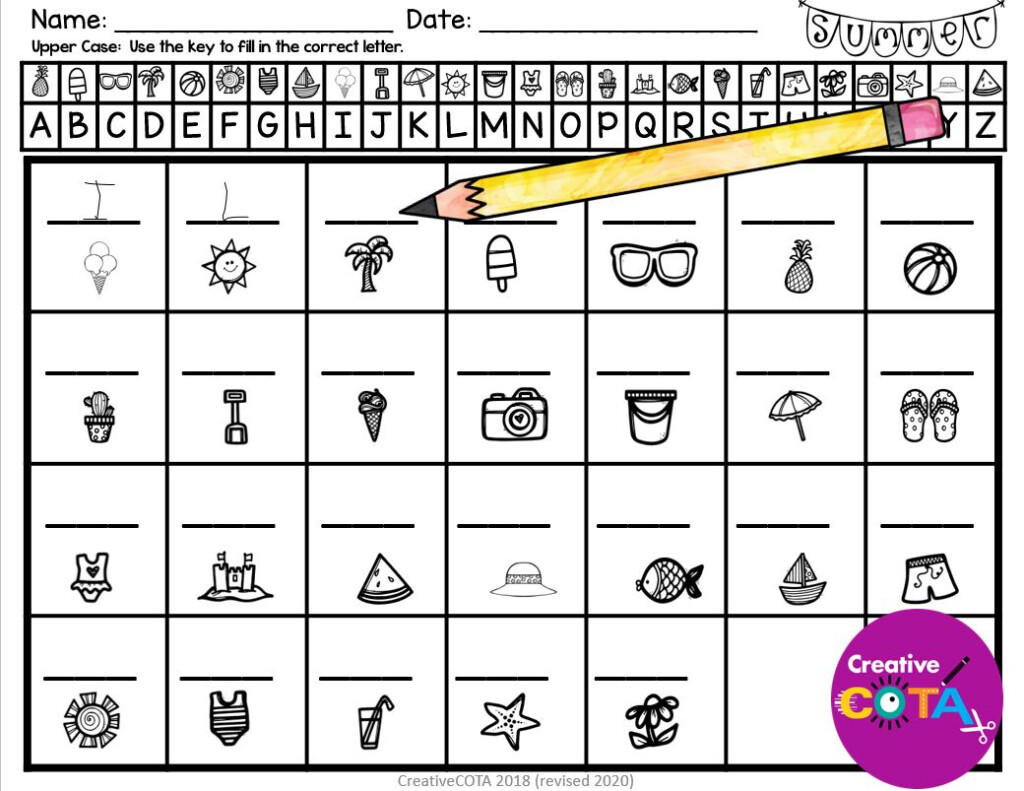 Summer Secret Code Handwriting Packet Your Therapy Source - Summer Secret Code Worksheet