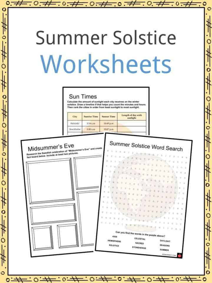 Summer Solstice Facts Worksheets Date History Science For Kids - Summer Solstice Worksheet For Kids