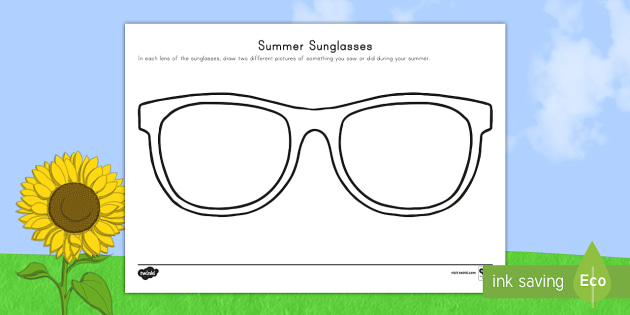 Summer Sunglasses Activity Sheet K 5 Back To School - Summer Vacation For Coloring Glasses Worksheet