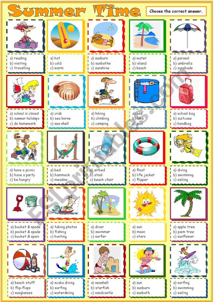 Summer Time ESL Worksheet By Kr mel - Esl Summer Worksheets Pdf