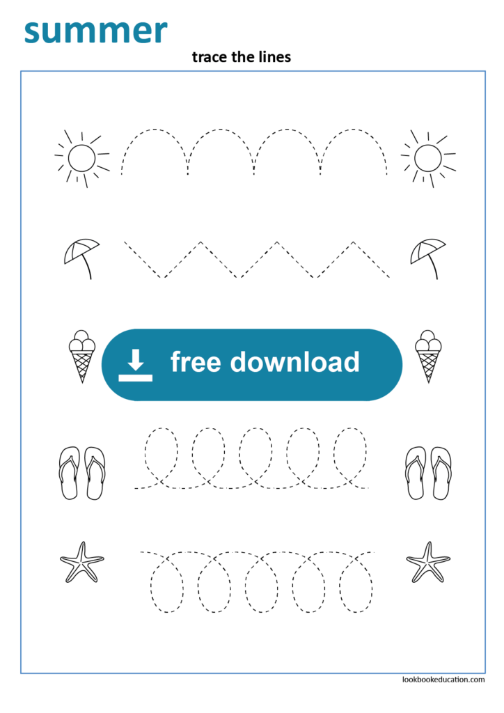 Summer Tracing Worksheet - Free Tracing Worksheets Summer