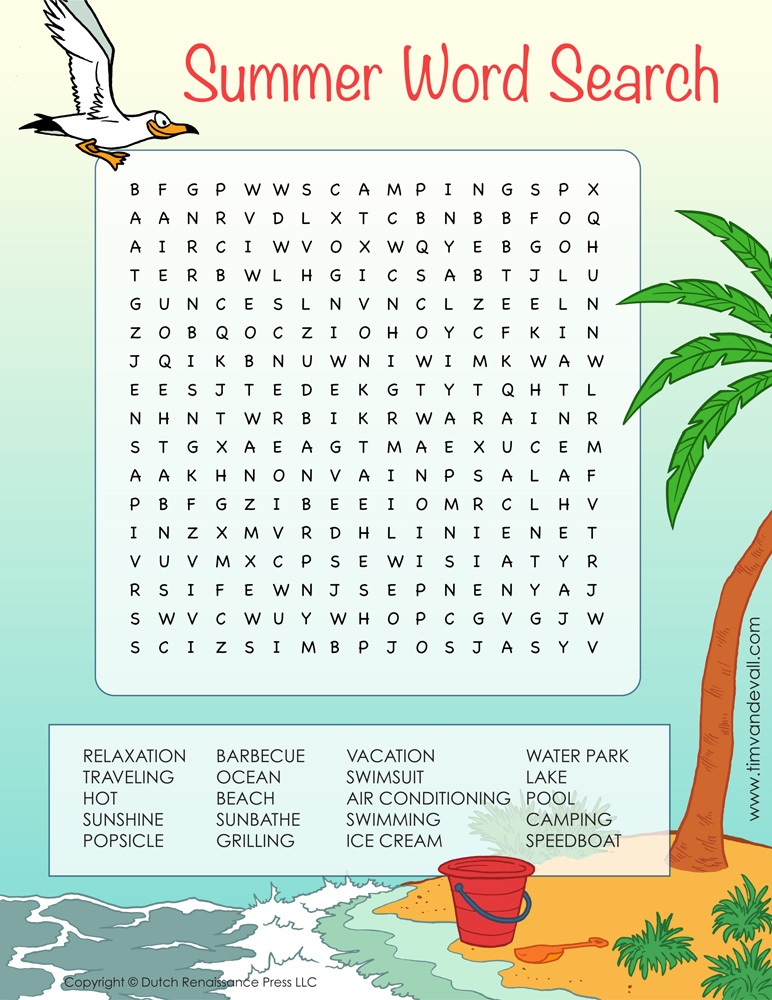 Summer Word Searches Printable - Summer Word Search Worksheets