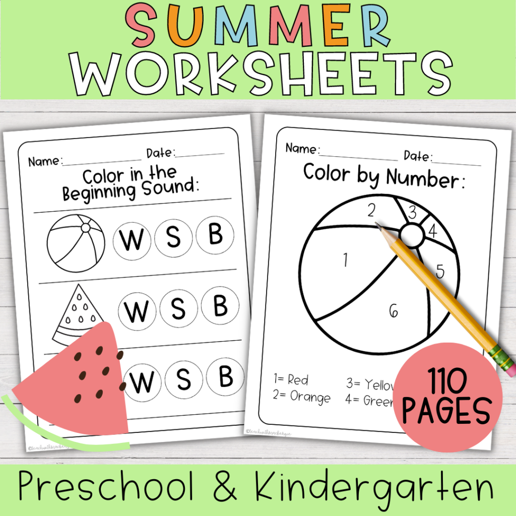 Summer Worksheet Bundle For Preschool And Kindergarten Made By Teachers - Summer Worksheets For Presc