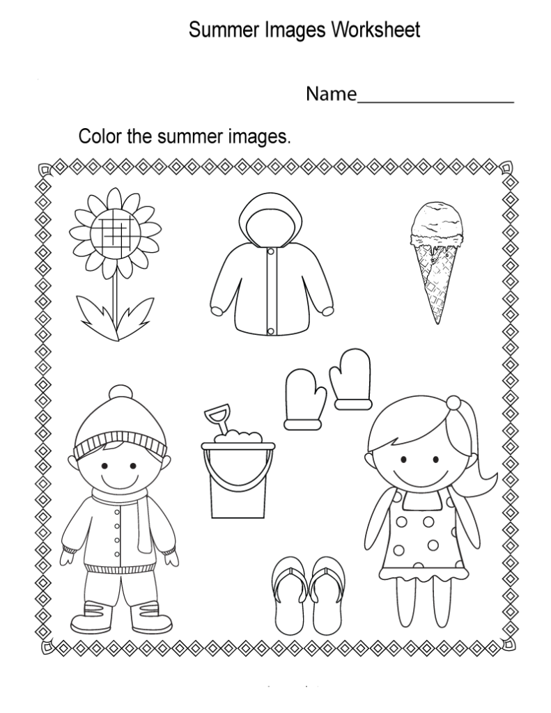 Summer Worksheets Best Coloring Pages For Kids - Summer Season Worksheets