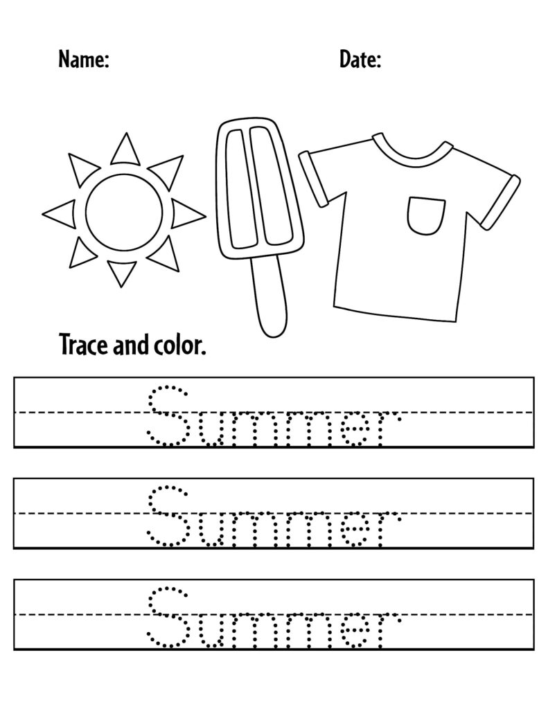 Summer Worksheets For Preschool The Hollydog Blog - Preschool Summer Tracing Worksheets