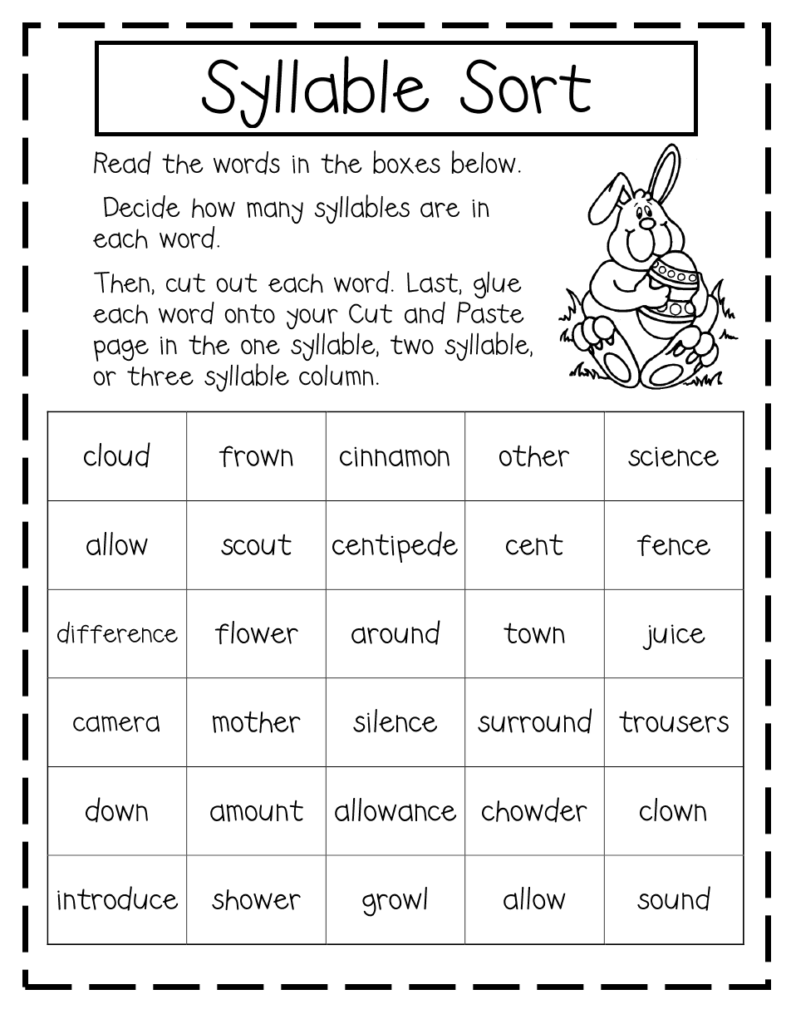 Syllables Worksheet Second Grade - Summer Syllables Worksheet