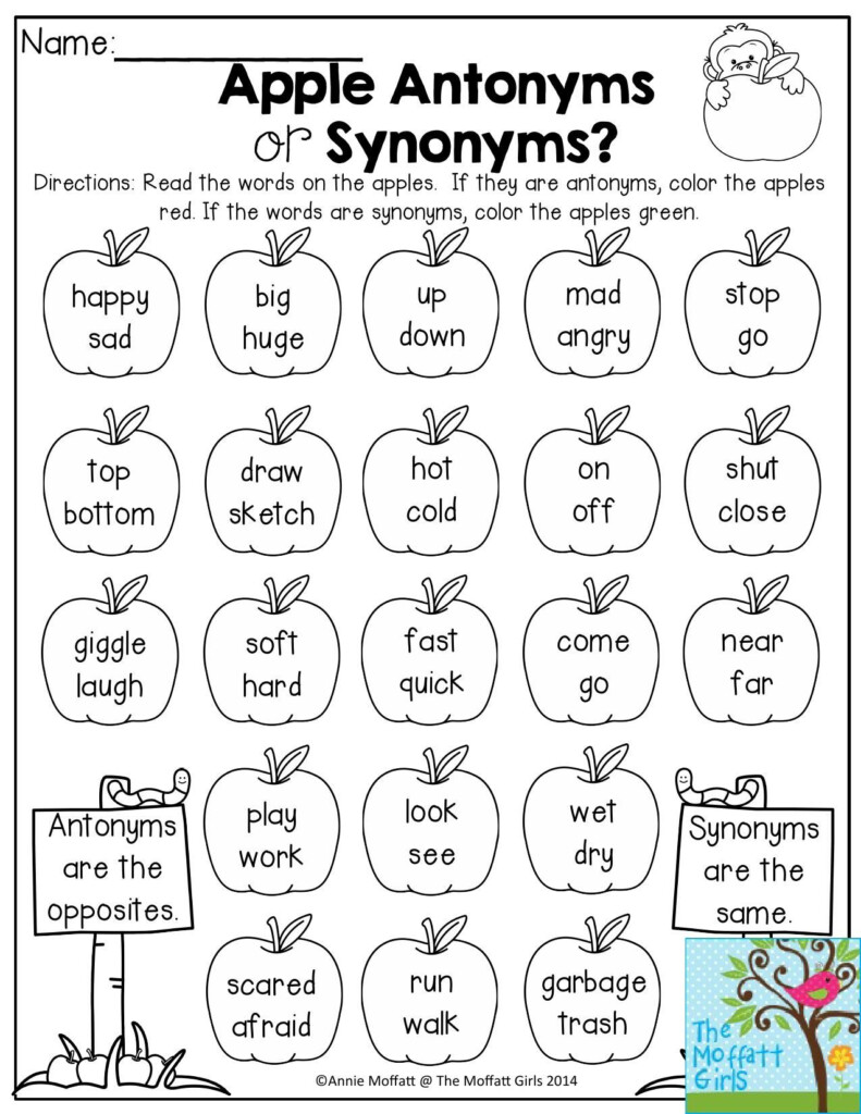 Synonym Worksheet For Grade 2 - Summer Synonym Worksheets 2Nd Grade