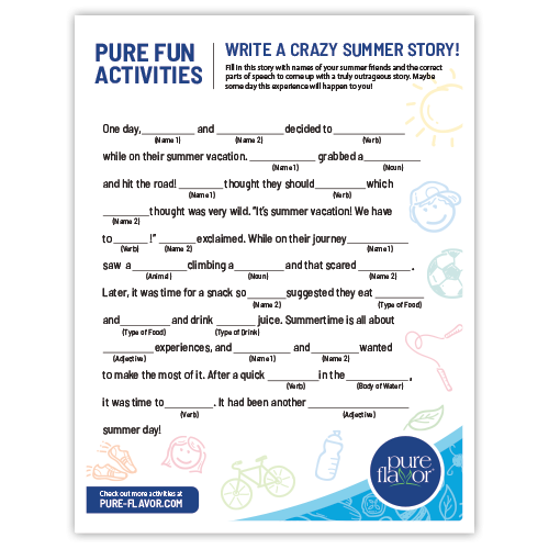 Teachers Pure Flavor - Write A Crazy Summer Story Worksheet Answers