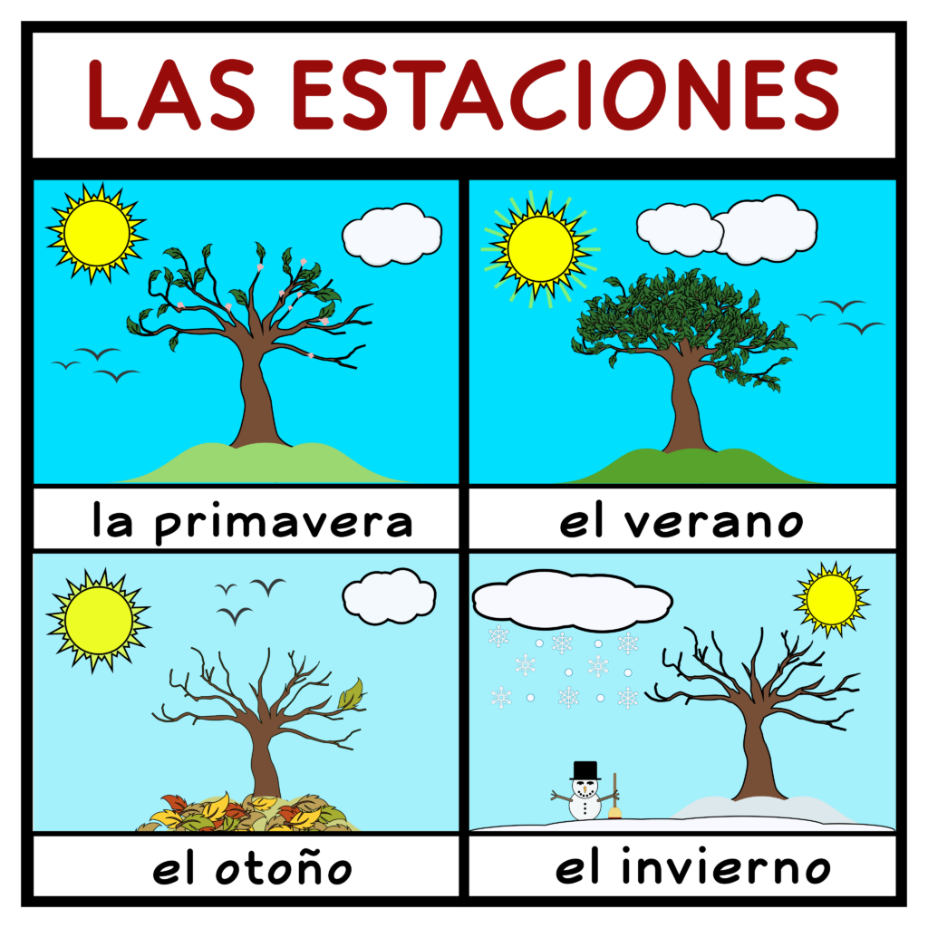 The Seasons In Spanish Las Estaciones En Espanol Spanish Help  - Spanish Summer Worksheets