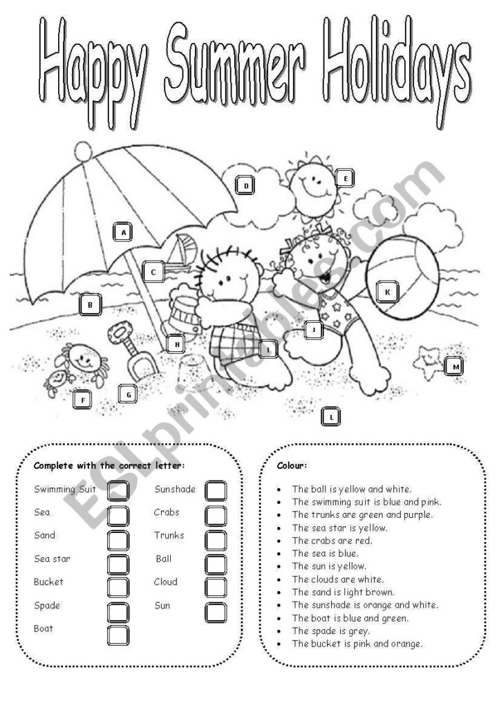 This Is A Worksheet I Did To Cover The Topic summer With My 1st And  - Summer Holiday Homework Worksheets For Nursery