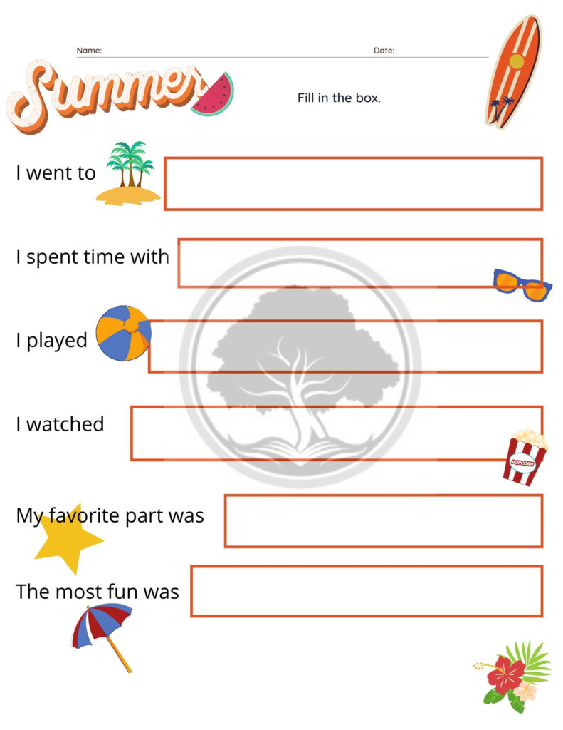 Top 76 Best Summer Worksheets 100 Free Printables Shill Art - My Summer Break Worksheet