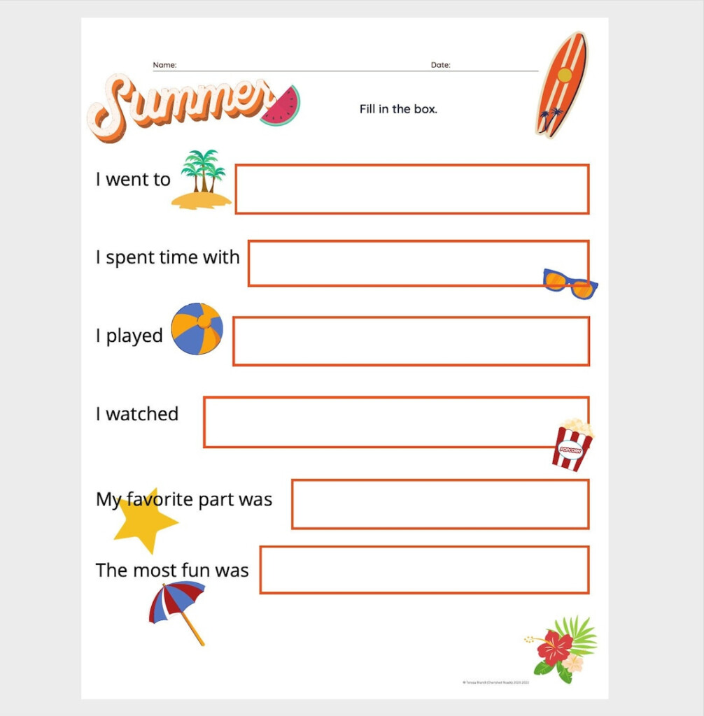 What I Did This Summer Worksheet Printable Digital Download PDF  - Summer Writing Worksheets Pdf