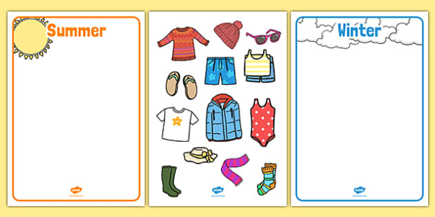 Winter And Summer Clothes Sorting Activity Winter Summer Clothes - Summer Winter Clothes Worksheet