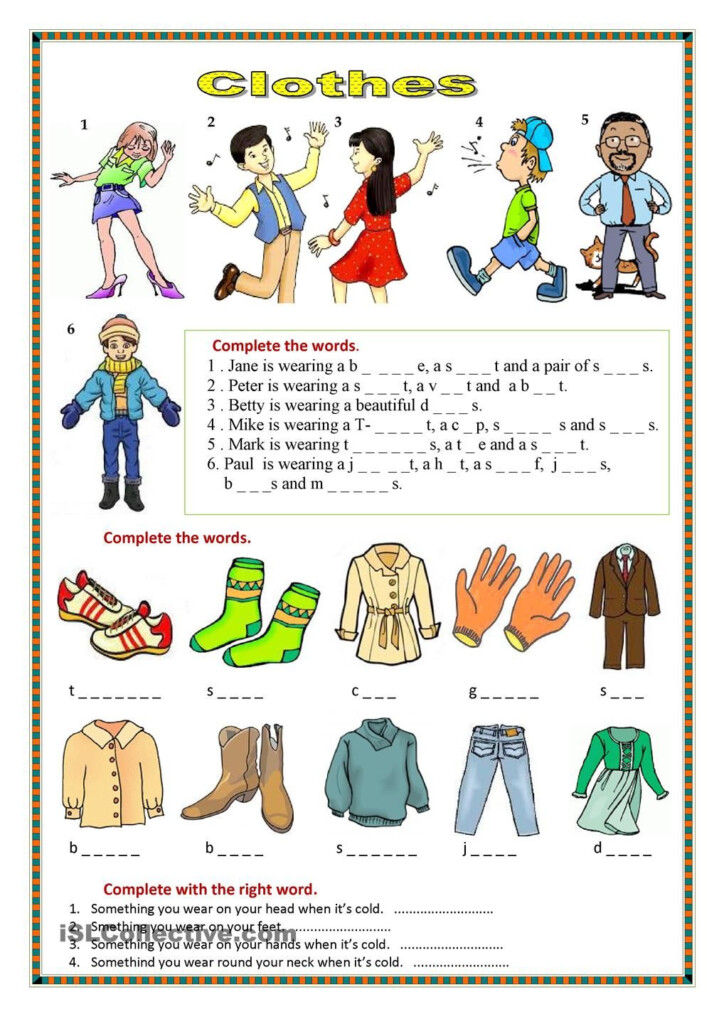 Worksheets For Clothing And Seasons - Summer Clothes Worksheet Pdf