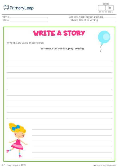 Write A Crazy Summer Story Worksheet For Kids - Write A Crazy Summer Story Worksheet Answers